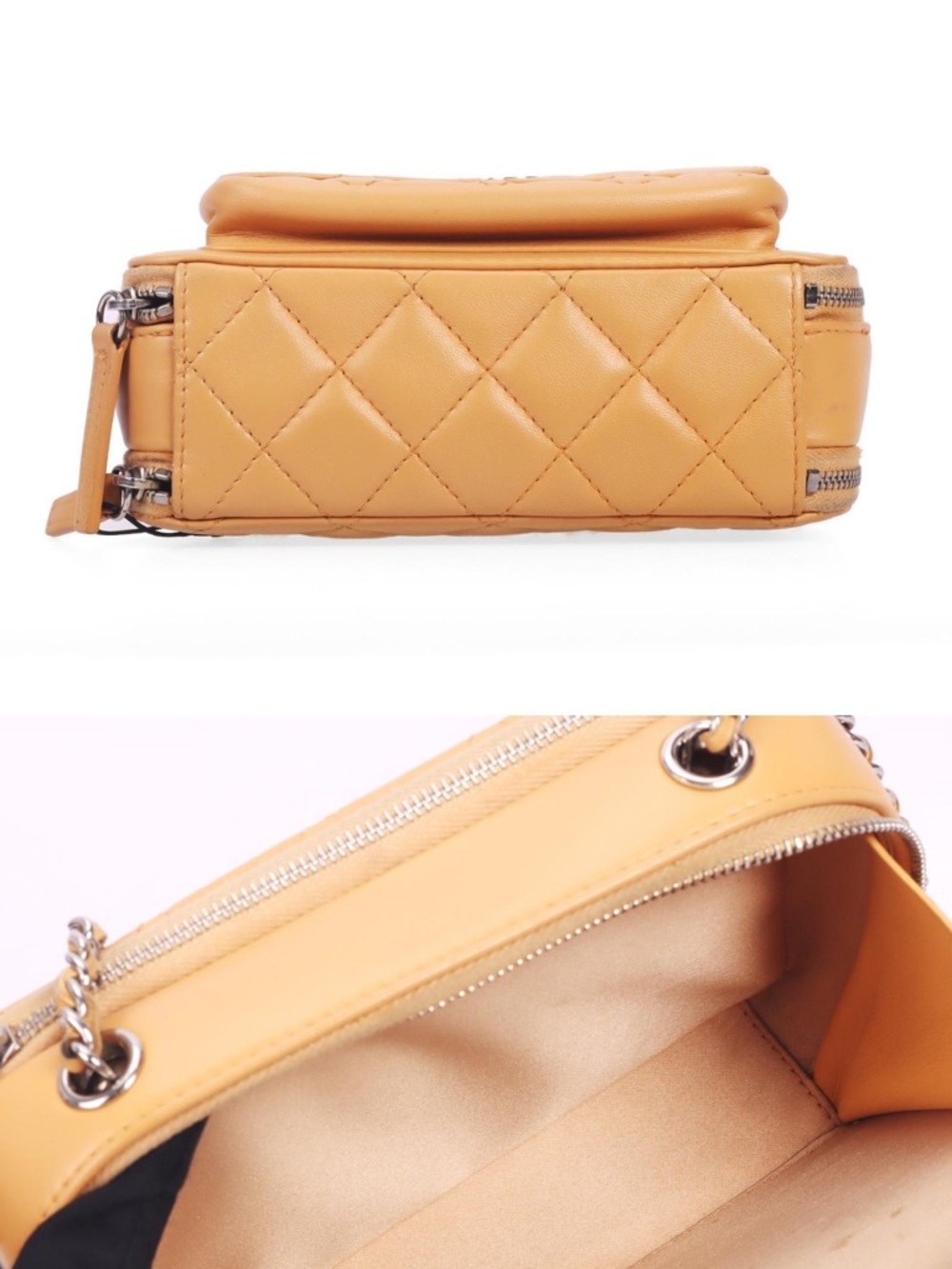 CHANEL Quilted Crossbody Bag in Tan Camel Leather - Picture 2 of 2